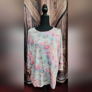 Women's Animal Print Ombre Knit Top